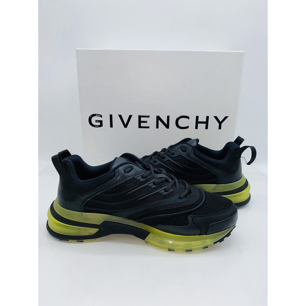 GIVENCHY Men's GIV 1 Leather and Mesh Sneakers Black EUR 43.5 / US 10.5 - Picture 7 of 11